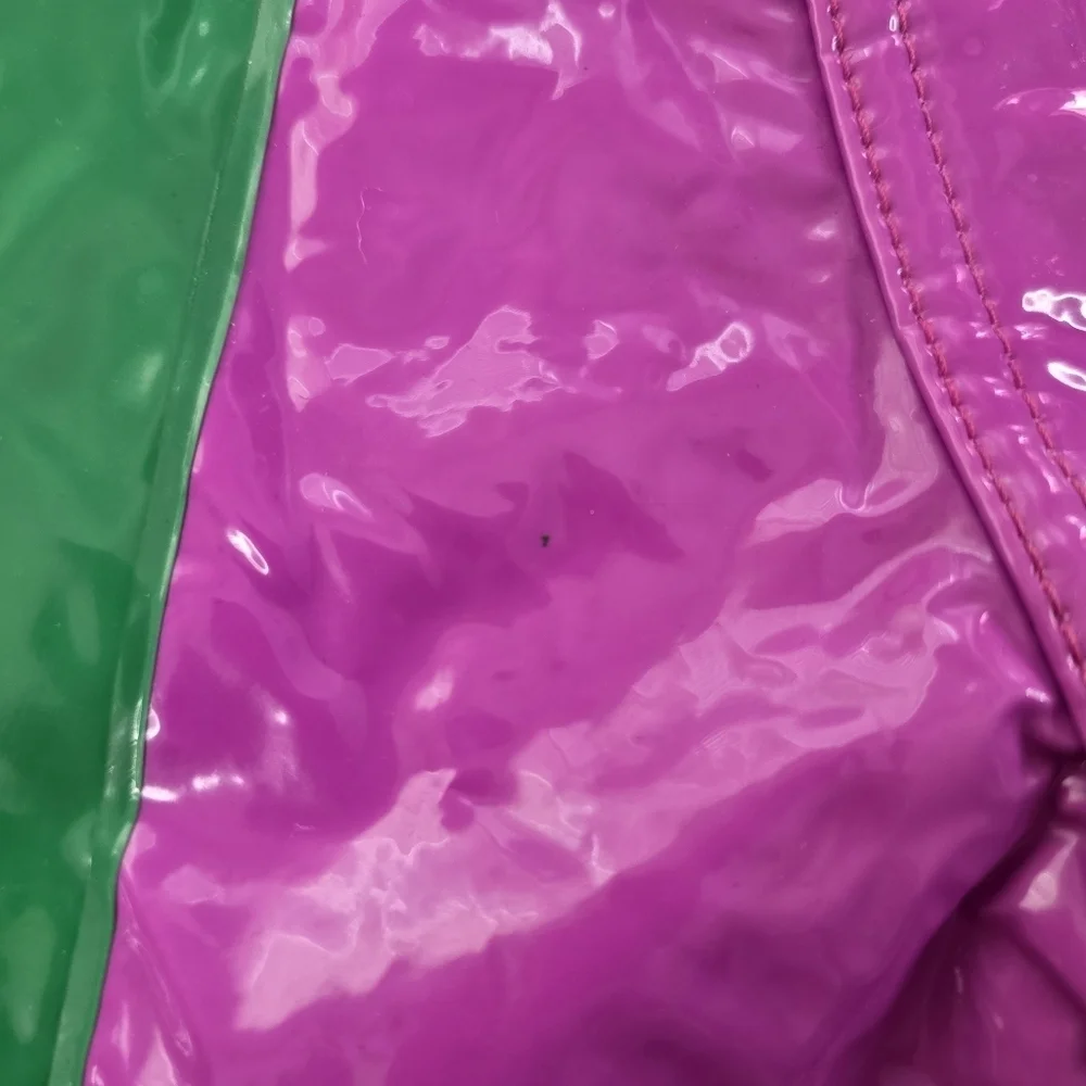 Vintage 90s Barney Dinosaur Kids Raincoat Hooded Purple PVC Jacket Costume